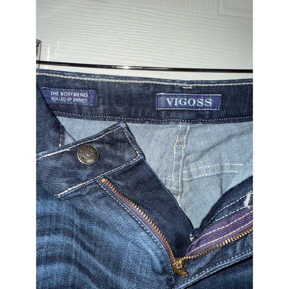Vigoss The Boyfriend Rolled Up Skinny Distressed Jeans Size 24 - Picture 7 of 11